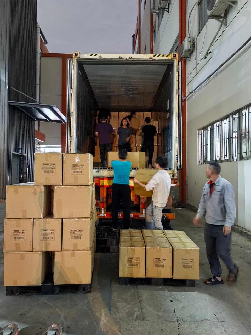 TASCHIBRA smart lock shipment being loaded for export