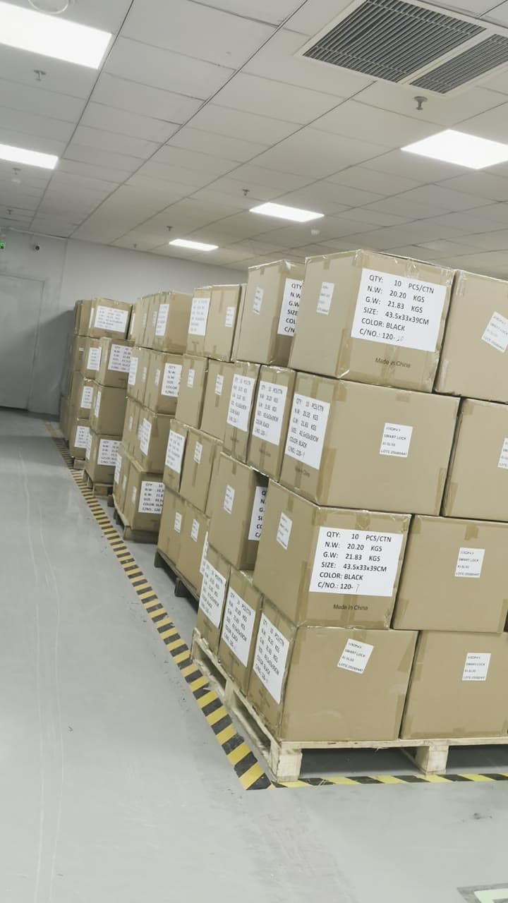 TASCHIBRA OEM smart lock cartons prepared for shipment